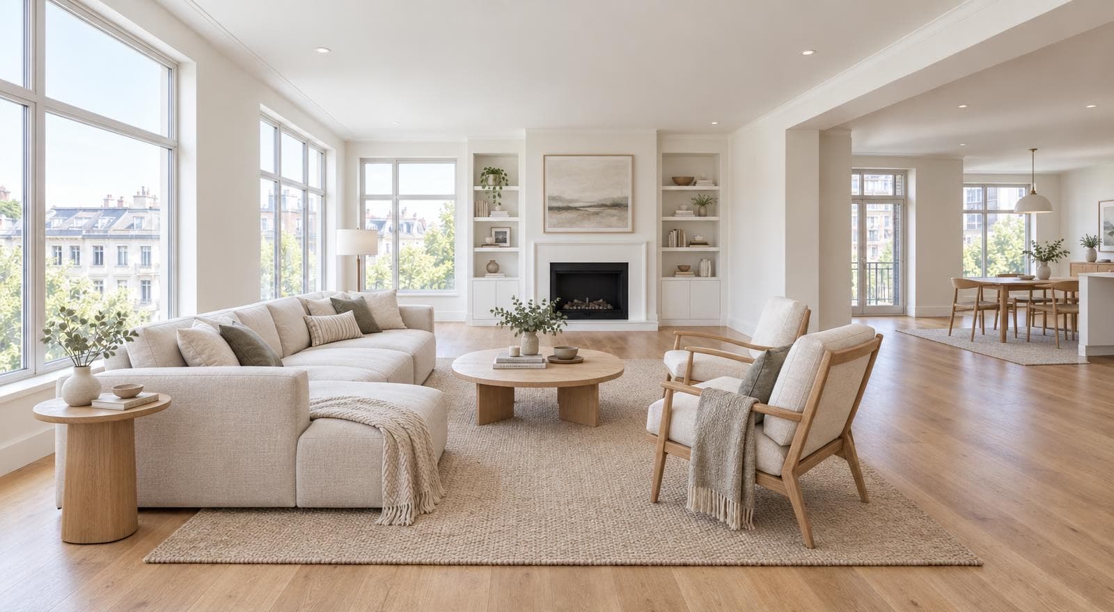 The finished staged living room